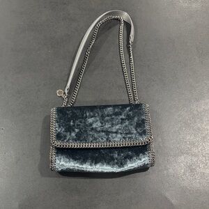 Stella McCartney Charcoal Velvet Shoulder Bag
